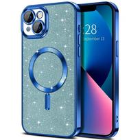 Electroplate With Lens Protector  Phone Case For iPhone 15 14 11 12 13 Pro Max For Magsafe Wireless Charge Bumper Glitter Cover For iphone14