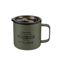 350 ml kempingo puodelis su dangteliu Maisto klasės BPA be itin lengvo nerūdijančio plieno vandens puodelis lauko kelionių stovyklavimui indai armijos žalia spalva