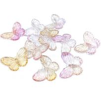 Charm 10pcs Gradient With Hole Double Color DIY Hairpin Jewelry Accessories Handmade Butterfly Creative for Bracelet Necklace Making Material Pendant Gradient rožinė