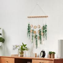 Dirbtinio eukalipto sienų dekoras Augalas Boho Vonios kambario kabinamas beige