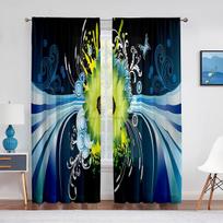 Psychedelic Multi Colour and Trippy Art Tulle Curtain for Living Room Bedroom Decor Sheer Curtains Room Kitchen Window Treatment 1 PCS W100XH250cm&Grommet Top brown
