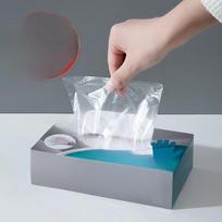 Disposable Gloves Food Grade Special 200 Boxed Extractor PE Plastic Household Kitchen Gloves extra thick（200pcs） gray