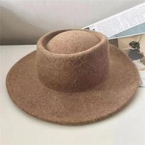 Jun  Ins Chic Winter Classic British Oat Color Wool  Felt Solid Fedoras Cap Men Women Leisure Panamjazz Hat head size 57cm