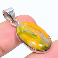 Natural Bumblebee Jasper Gemstone 925 Solid Sterling Silver Pendant 1.54  u4z42 yellow