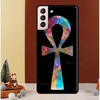 Egiptas Nefertitė Anubis Ankh dėklas Samsung Galaxy S10 S9 Note 10 Plus Note 20 S10e S20 FE S22 S21 Ultra telefonui Note 20 Ultra black