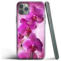Orchid Gėlės Spalvingas silikoninis dėklas, skirtas Apple iPhone 12 Mini 11 Pro SE XS X XR Max 8 7 6S 6 Plus 5S Iphone 11 purple