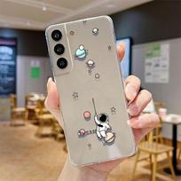 Silicone Case Cover for Samsung Galaxy S20 FE Note 20 Ultra 8 9 10 Plus S21 Ultra S22 S22 Bag Bumper Astronaut Planet Star Samsung S22 Ultra 5G gray