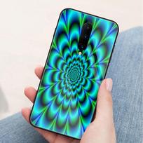 Case for Oneplus 7 pro dizziness patterned Glass back cover case Oneplus 6t coque for Oneplus 1+ 5 6 Oneplus 6 6t 7 pro Oneplus 5T blue