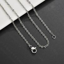Nerūdijančio plieno O formos grandinė Kryžminė grandinėlė vyrams ir moterims Kelių dydžių pakabukas su grandine 1.2mm*45cm sidabras