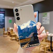 Estetiškas menas rankomis tapytas raštas kalnų dėklas Samsung Galaxy S21 Ultra Note 20 Ultra 8 9 10 Plus S20 FE S22 silikoninis dėklas Samsung S22 Ultra 5G gray