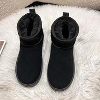 Autumn and Winter Snow Boots Women's Fur Integrated Plush Thickened Snow Cotton Shoes Non Slip Short Boots 40 juoda