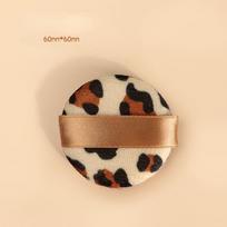 10 Pcs Air Cushion Powder Puff Dry Wet Dual-use Double-sided Makeup Sponge Round Leopard Print Powder Free Beauty Tool brown