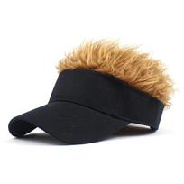 2023 Baseball Cap with Spiked Hairs Wig Baseball Hat with Spiked Wigs Men Women Casual Concise Sunshade Adjustable Sun Visor One Size beige