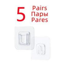 Double-Sided Adhesive Wall Hooks Hangers Strong Transparent Stickers Hooks Wall Storage Holder Hooks Kitchen Bathroom Organizer
