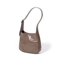 New American Retro Oil Wax Cowhide Underarm Bag, Niche, Light Luxury Feel Handbag, Fashionable and Trendy Commuting Shoulder Bag chaki