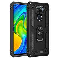 Šarvuotas smūgiams atsparus telefono dėklas, skirtas Xiaomi Pocophone Poco X3 NFC Redmi Note 9 9S Pro MAX, apsaugantis nuo kritimo, su laikikliu-žiedu, magnetinis dangtelis For Poco X3 NFC raudona