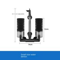 Žuvų akvariumo filtras, fluidizuoto sluoksnio bakterijų kultūra ir mažas deguonies siurblys fekalijoms siurbti 228A connected to oxygen pump black