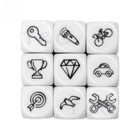 D6 Dice Set Telling Story Cube High Quality Acrylic 6 Sided Dice Funny Engraved Patterns for Children Education Toys and Games balta