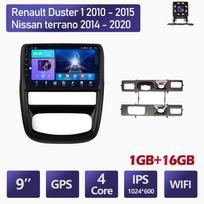 Automobilių radijas Android skirtas Renault Duster 1 2010 - 2015 Nissan terrano 2014 - 2020 Multimedijos grotuvas WIFI GPS navigacija Carplay 2+32GB 1+16GB gray