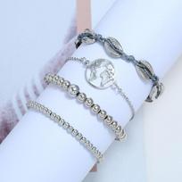 Simple Niche Set Bracelet, Trendy Fashion Shell Map Beads Four-piece Bracelet Jewelry sidabras