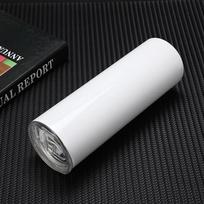 20OZ Sublimacinis tiesus puodelis Nerūdijančio plieno gertuvė Kavos puodelis su šiaudeliu Vakuuminės kolbos Pasidaryk pats Izoliuotas termosas Vandens buteliai 601-700ml balta