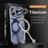 Luxury For Magsafe Magnetic Liquid Metal Phone Case For iPhone 16 15 14 13 Pro Max Heat Dissipation Car Wireless Charging Cover For iPhone 16 gray