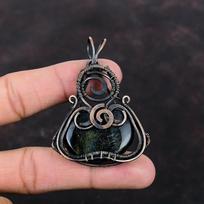 Nellite Pendant Copper Wire Wrapped Pendant Handmade Birthstone Pendant Nellite Jewelry Stylish Pendant Gemstone Copper Jewelry Gift For Her black