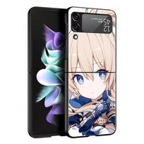 Z Flip 4 Phone Case for Samsung Galaxy Z Flip 3 5G ZFlip3 Flip3 zflip Flip4 Black Hard PC Cover Genshin Impact Game Shell Coque Galaxy Z Flip 5G