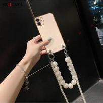 For oneplus Nord CE 4 Lite 5G Electroplated Pearl Bracelet Crossbody Lanyard Silicone Cover For oneplus Nord CE 3 Lite Camera Lens Protector Soft Case oneplus Nord CE 4 Lite 5G rožinė