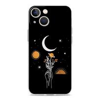 Phone Case For iPhone 15 14 13 12 Mini 11 Pro Max XS X XR 7 8 Plus Clear Shockproof TPU Cover Simplicity line Art sun moon iPhone 7 8 Plus white