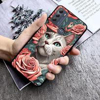 Cat Art telefono dėklas, skirtas Moto Edge 50 40 Pro Edge 40 30 Ultra Neo Fusion G Power G Stylus G Play E32 E20 E40 Moto Edge 50 Pro gray