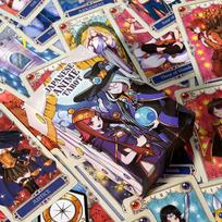 Japoniškas anime tarotas 78 vnt. Mielos Taro kortos Animacinės iliustracijos Supakuotos standžioje dėžutėje su pradedantiesiems skirtu vadovu 12*7cm black