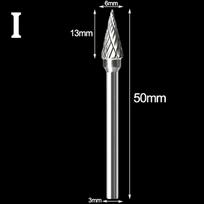 1 vnt. 3x6mm volframo karbido rotacinis graviravimo antgalis su dvigubu pjūviu, 1/8  kotas I
