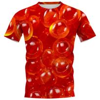 HX Delicious Food Caviar T-shirts 3D Graphic Fish Roe Pullovers Polyester Tees Harajuku T-shirt Men Clothing S-7XL S balta