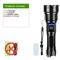 Flashlight Powerful XHP100 LED Torch Rechargeable Light Zoomable Lamp Waterproof Lantern Super Bright Torch Light Wide Range Flash Light A-Flashlight