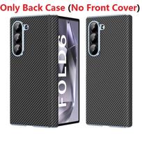 Plastic Fiber for Samsung Galaxy Z Fold 6 Case Hard Back Full Coverage Hinge Protective Cover Leather Luxury Protective No Front Cover&Only Back Cover juoda
