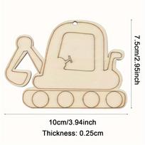 30pcs Unfinished Wood Excavator Cutouts Tractor Crafts Vehicles Paint Wooden Trucks Hanging Ornaments DIY Gift Tags