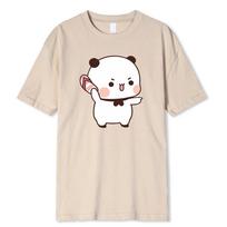 Lovely Bubu Is Throwing Flip-flops At Dudu Since He Teases Bubu T Shirt Bear Tshirt Kawaii Male Clothes Tops Graphic Shirt XS