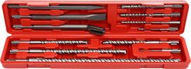 9 grąžtų ir 3 kaltų rinkinys SDS+ su S4 spirale KD10206