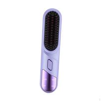 Hair Straightener Brush Rechargeable Anti Scald Travel Straightening violetinė