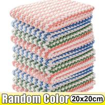 50/1pcs Coral Fleece Dishcloths Kitchen Washing Dish Rags Super Absorbent Cleaning Cloths Scouring Pads Glass Windows Wipe Towel 1PC