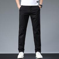 High End Light Luxury Casual Pants For Men'S Business Casual Slim Fit Elastic Straight Leg Men'S Pants 28 juoda