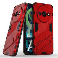 For Xiaomi Redmi A3 A3X A2 A1 Plus Punk Armor Shockproof Bumper Rugged Rubberized PC Fitted Kickstand Case Stand Holder Cover Shell For Redmi A1 raudona