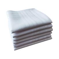 Square Bandanas Handkerchief Set of 5 Pocket Hankie Towel Sweat Wiping Big Bandanas for Adult Business Square Pocket white