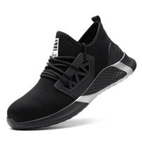 Safety Shoes Are Breathable, Labor Insurance Shoes, Men's Anti-smashing, Stab-proof and Deodorant Shoes, Soft Protective Shoes In Summer 48 black