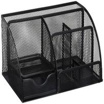 Office Supplies Desk Storage Box 6 Compartment Black Study Shelves One Size juoda