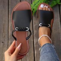 fashion Famous Designer Women Flats Casual Sandals Summer New Woman Fashion Dress Flip Flops Beach Bohemian Slippers Feminina Home Shoes 35 juoda