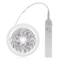 1PC 1M  PIR Motion Sensor LED Kitchen Cupboard Light 5V USB Smart Turn On OFF Strip Tape  Home Wardrobe Cabinet Decor 1m šalta balta spalva