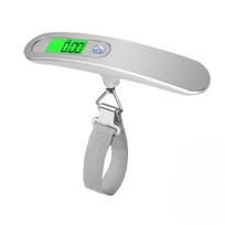 1 50kg/10g Skaitmeninės bagažo svarstyklės Nešiojamos elektroninės svarstyklės Svorio balansas Bagažo kabinamos plieninės svarstyklės 50kg x 10g white