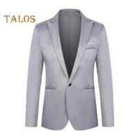 Vyriškas kostiuminis švarkas Slim Fit Vienspalvis Verslo švarkas Vienos sagos Kostiuminis švarkas su kišenėmis Vestuvėms Biurui Vakaro vakarėliui M vyno raudonos spalvos